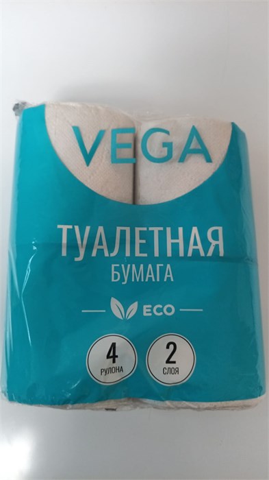 Бумага туалетная Vega  2-слойная, 4шт., эко, 15м, тиснение, белая 11138 - фото 1223