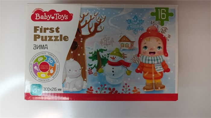 Пазл First Puzzle "Времена года. Зима" (16 эл) Baby Toys 10710 - фото 789