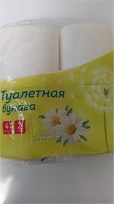 Бумага туалетная OfficeClean 2-слойная, 4шт., тиснение, белая, ромашка 11141