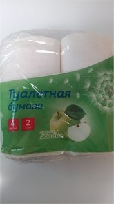 Бумага туалетная OfficeClean 2-слойная, 4шт., тиснение, белая, яблоко 11146