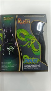 Игровая гарнитура RUSH SNAKE, динамики 40мм, велюровые амбушюры, черн/зеленая 1200