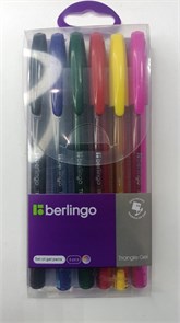 Набор гелевых ручек Berlingo "Triangle Gel" 6шт., 06цв., 0,5мм, корпус ассорти 11671_24AFF